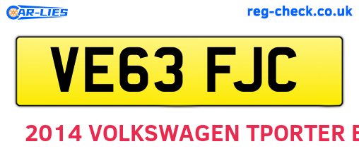 VE63FJC are the vehicle registration plates.