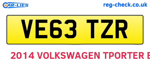 VE63TZR are the vehicle registration plates.