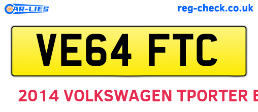 VE64FTC are the vehicle registration plates.