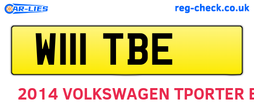 W111TBE are the vehicle registration plates.