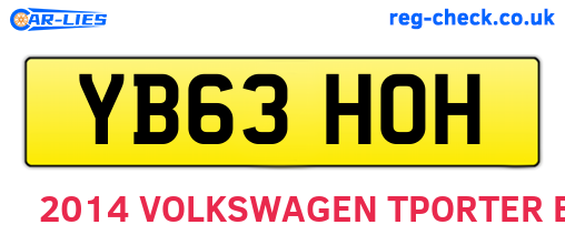 YB63HOH are the vehicle registration plates.