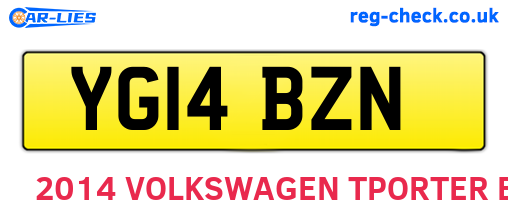 YG14BZN are the vehicle registration plates.