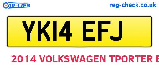 YK14EFJ are the vehicle registration plates.