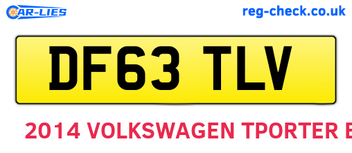 DF63TLV are the vehicle registration plates.