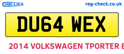 DU64WEX are the vehicle registration plates.
