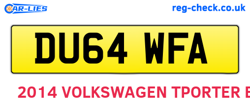 DU64WFA are the vehicle registration plates.