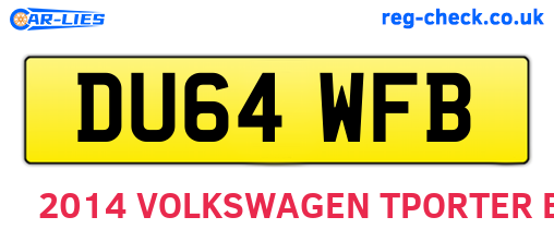 DU64WFB are the vehicle registration plates.