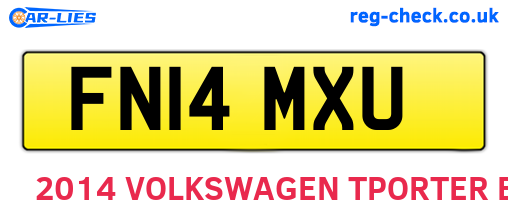 FN14MXU are the vehicle registration plates.