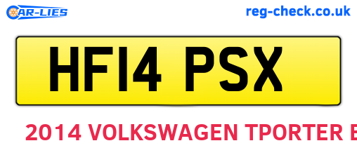 HF14PSX are the vehicle registration plates.
