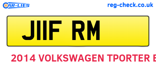 J11FRM are the vehicle registration plates.