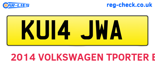 KU14JWA are the vehicle registration plates.