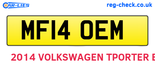 MF14OEM are the vehicle registration plates.