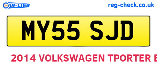 MY55SJD are the vehicle registration plates.