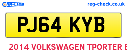 PJ64KYB are the vehicle registration plates.