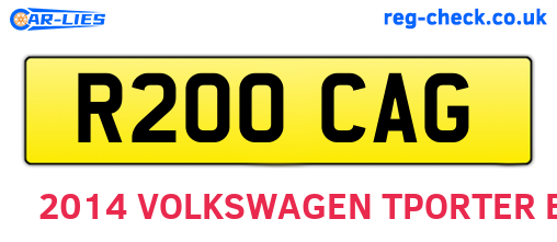 R200CAG are the vehicle registration plates.