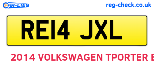 RE14JXL are the vehicle registration plates.