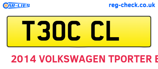 T30CCL are the vehicle registration plates.