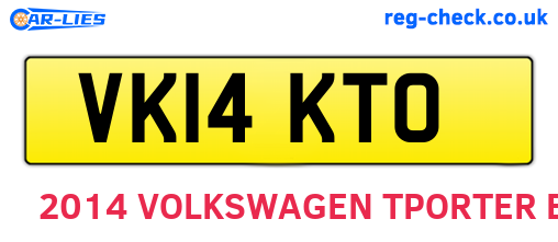 VK14KTO are the vehicle registration plates.