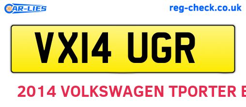VX14UGR are the vehicle registration plates.