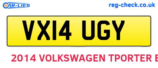 VX14UGY are the vehicle registration plates.