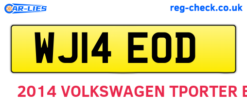 WJ14EOD are the vehicle registration plates.
