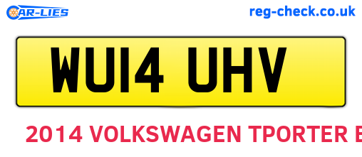 WU14UHV are the vehicle registration plates.