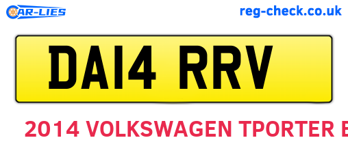 DA14RRV are the vehicle registration plates.