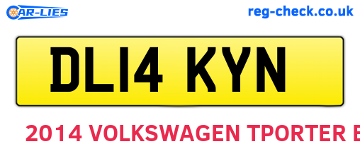 DL14KYN are the vehicle registration plates.