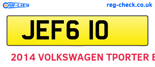 JEF610 are the vehicle registration plates.