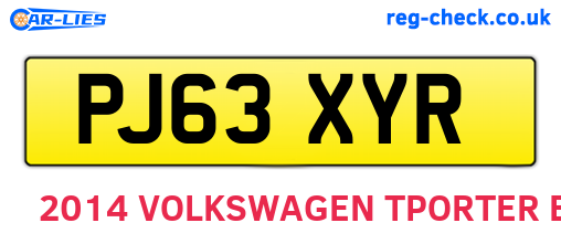 PJ63XYR are the vehicle registration plates.