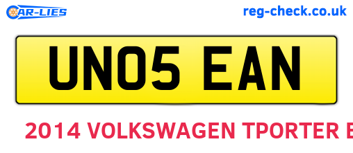 UN05EAN are the vehicle registration plates.