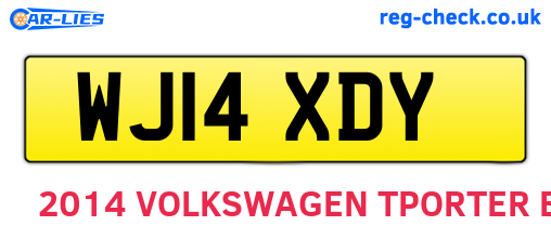 WJ14XDY are the vehicle registration plates.