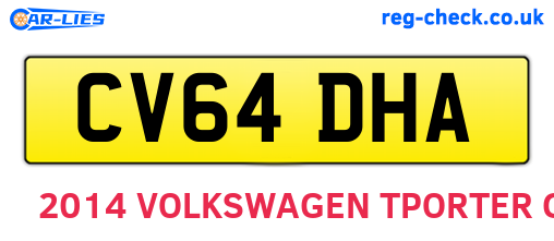 CV64DHA are the vehicle registration plates.
