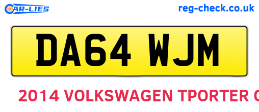 DA64WJM are the vehicle registration plates.