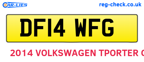 DF14WFG are the vehicle registration plates.