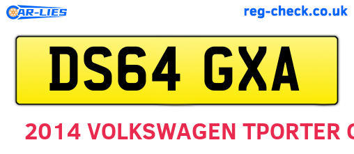 DS64GXA are the vehicle registration plates.