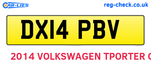 DX14PBV are the vehicle registration plates.