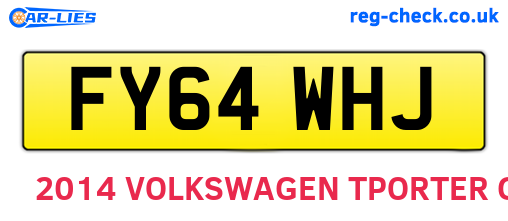 FY64WHJ are the vehicle registration plates.