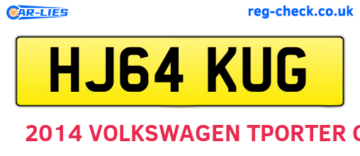 HJ64KUG are the vehicle registration plates.