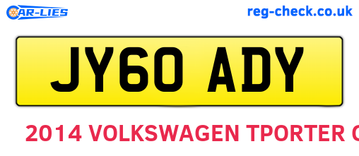 JY60ADY are the vehicle registration plates.
