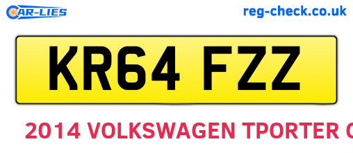 KR64FZZ are the vehicle registration plates.