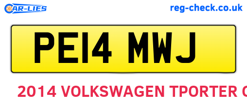 PE14MWJ are the vehicle registration plates.