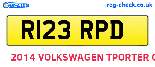 R123RPD are the vehicle registration plates.