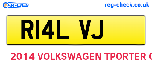 R14LVJ are the vehicle registration plates.