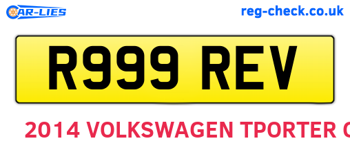 R999REV are the vehicle registration plates.