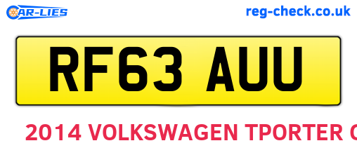 RF63AUU are the vehicle registration plates.