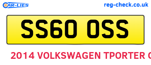 SS60OSS are the vehicle registration plates.