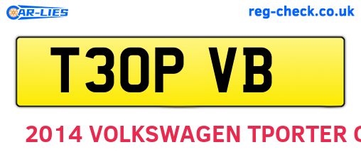 T30PVB are the vehicle registration plates.