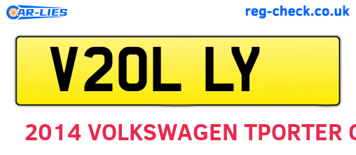 V20LLY are the vehicle registration plates.