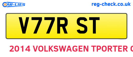 V77RST are the vehicle registration plates.